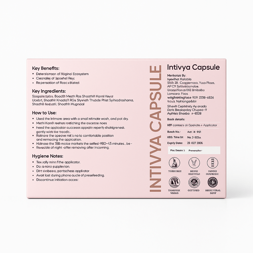 Intivya Capsules Kit: Ayurvedic Vaginal Rejuvenation & Detox (3 Capsules + Applicator) - Intimacy Health